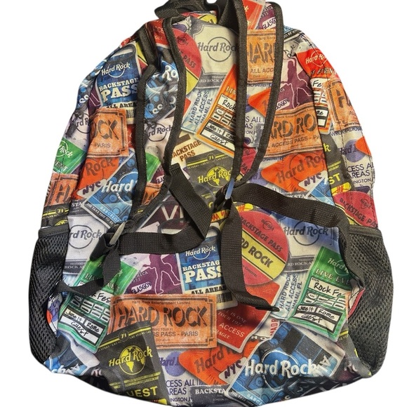 Hard Rock Cafe Colorful Graphic Backpack great for travel NWOT - Picture 3 of 12